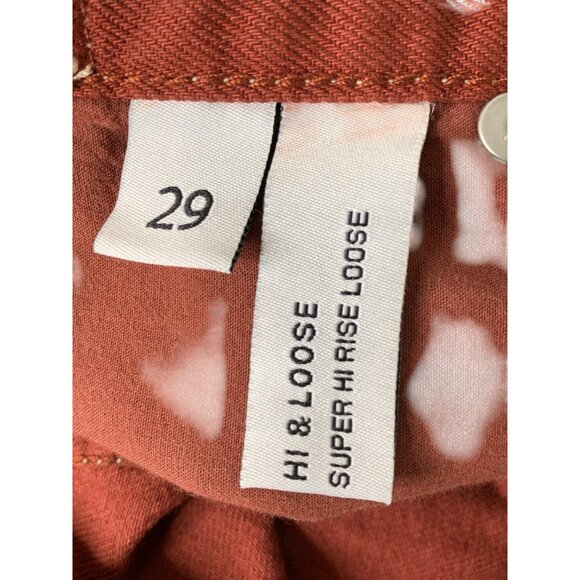 Free People ZGY Hi & Loose Super HR Rust Orange Denim Jeans Size 29 8687 - Picture 7 of 10
